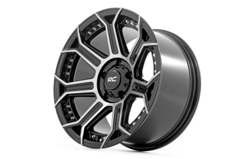 89 Series Wheel One-Piece Black Machined Gun Metal 17x9 5x4.5 -12mm Rough Country