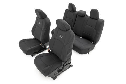 Seat Covers FR &amp; RR Double Cab Toyota Tacoma 2WD/4WD (2024-2026) Rough Country