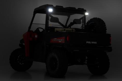 LED Light RR Cage Mount 2 Inch Black Spot Pair Polaris Ranger 1000/Ranger XP 900/1000 Rough Country