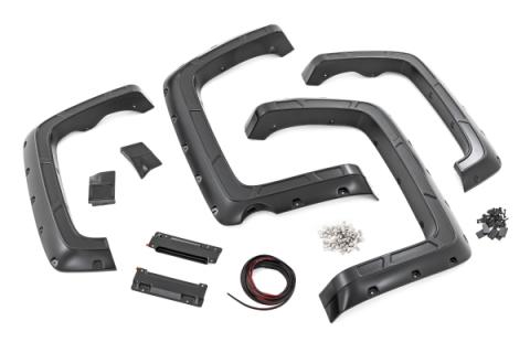 Fender Flares Defender l 5 Foot 9 Inch Bed G1C Overcast Chevy Silverado 1500 (14-18 &amp; Classic) Rough Country