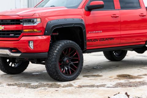 Fender Flares Defender l 5 Foot 9 Inch Bed G1C Overcast Chevy Silverado 1500 (14-18 &amp; Classic) Rough Country