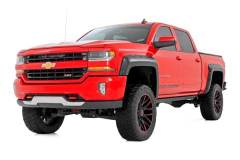 Pocket Fender Flares 5 Foot 9 Inch Bed Gas Door Chevy Silverado 1500 (14-18 &amp; Classic) Rough Country