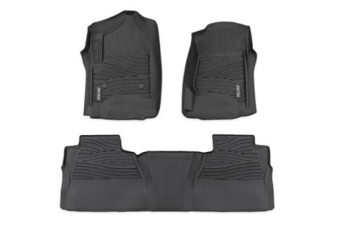 Flex-Fit Floor Mats FR &amp; RR FR Bucket Crew Silverado/Sierra 1500/2500HD/3500HD 2WD/4WD Rough Country