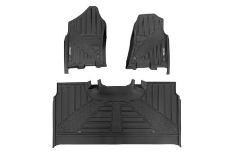 Flex-Fit Floor Mats FR &amp; RR Crew Ram 1500 (19-24)/1500 TRX (21-24) Rough Country