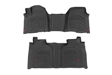 Sure-Fit Floor Mats FR &amp; RR FR Over Hump Crew Silverado/Sierra 1500/2500HD/3500HD (19-26) Rough Country