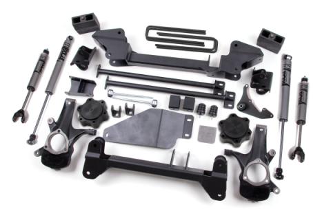 99 K1500 00-06 Silverado/Sierra 1500 6 Inch Lift Kit Fox Adventure Shocks Zone Offroad