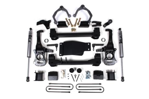 4 Inch Lift Kit For 25-Up Silverado/Sierra 1500 Custom Trail Boss/LT Trail Bass/AT4 4WD 3 Inch Rear Block Spacer Front Fox 2.0 ADV Series Rear Shock Zone Offroad