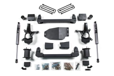 07-13 Chevrolet Silverado 1500 - GMC Sierra 1500 2WD 6.5 Inch Suspension Lift Kit, 4 Inch Rear Lift, Block - N/A, Nitro Shocks Zone Offroad