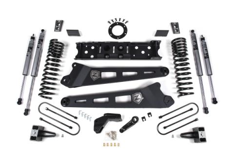 19-24 RAM 3500 4 Inch Radius Arm Bracket Gas 3 Inch Rear Block With Overload Adventure Shocks Zone Offroad