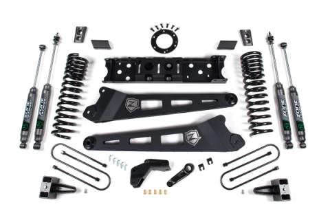 25-26 Ram 3500 (Gas) 4 Inch Radius Arm Suspension Lift Kit, 2 Inch Rear Lift, Block W/O Overload - Nitro Shocks Zone Offroad