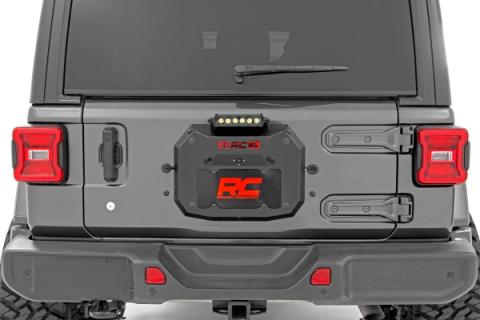 Jeep Spare Tire Delete Kit w/8 Inch Black Series LED 18-20 Wrangler JL Rough Country