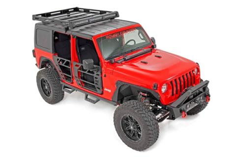 Jeep Roof Rack System w/Black-Series LED Lights 18-20 Wrangler JL Rough Country
