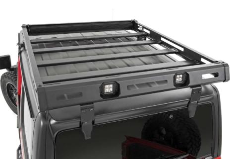 Jeep Roof Rack System w/Black-Series LED Lights 18-20 Wrangler JL Rough Country