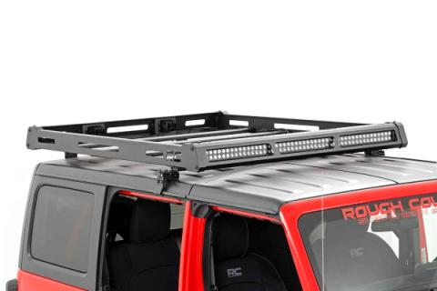 Jeep Roof Rack System w/Black-Series LED Lights 18-20 Wrangler JL Rough Country
