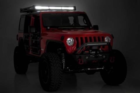 Jeep Roof Rack System w/Black-Series LED Lights 18-20 Wrangler JL Rough Country