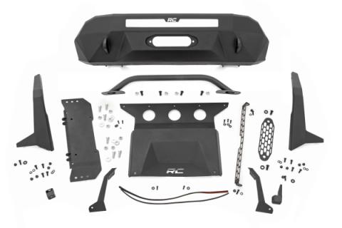 Front Bumper High Clearance 12000 Lb Pro Series Winch Synthetic Rope 16-22 Toyota Tacoma Rough Country
