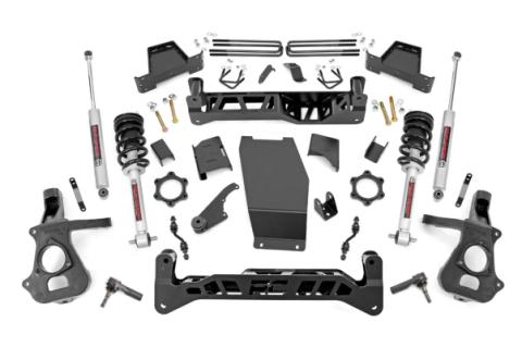 7 Inch Suspension Lift Kit Lifted Struts 14-18 Silverado/Sierra 1500 4WD Aluminum/Stamped Steel Rough Country