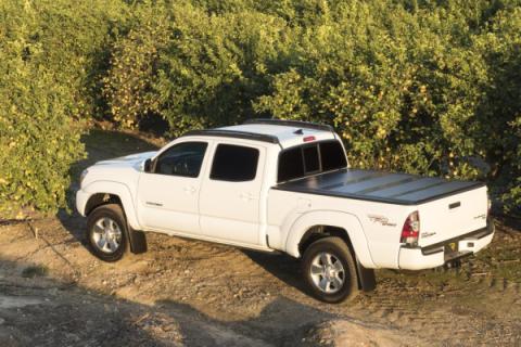 BAKFlip G2 Hard Folding Truck Bed Cover Rail Mounts Near Top of Bed Rail 2005-2015 Toyota Tacoma 5 Foot Bed with Deck Rail System BAK