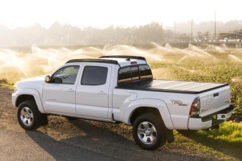 BAKFlip G2 Hard Folding Truck Bed Cover Rail Mounts Near Top of Bed Rail 2005-2015 Toyota Tacoma 5 Foot Bed with Deck Rail System BAK