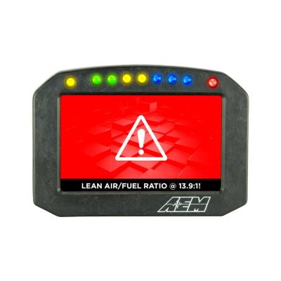 CD-5F Carbon Flat Panel Non-Logging/ Non-GPS Display 5-inch diagonal screen, carbon fiber enclosure, wiring harness included, Does Not Include Buttons (See PN 30-3610) AEM Electronics