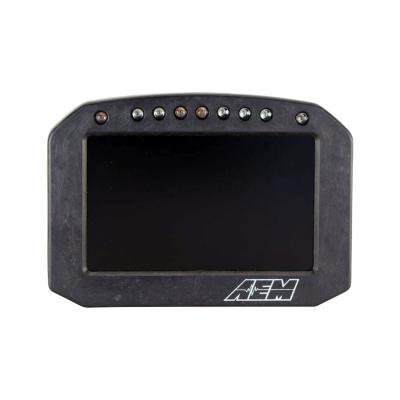 CD-5FG Carbon GPS-Enabled Flat Panel Digital Dash Display 5-inch diagonal screen, carbon fiber enclosure, GPS antenna and wiring harness included, Does Not Include Buttons (See PN 30-3610) AEM Electronics