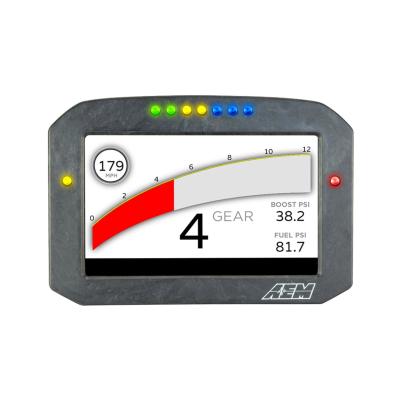CD-7FL Carbon Flat Panel Logging Display 7-inch diagonal screen, carbon fiber enclosure, wiring harness included, Does Not Include Buttons (See PN 30-3610) AEM Electronics
