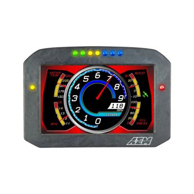 CD-7FG Carbon Flat Panel Non-Logging Display 7-inch diagonal screen, carbon fiber enclosure, GPS antenna and wiring harness included, Does Not Include Buttons (See PN 30-3610) AEM Electronics