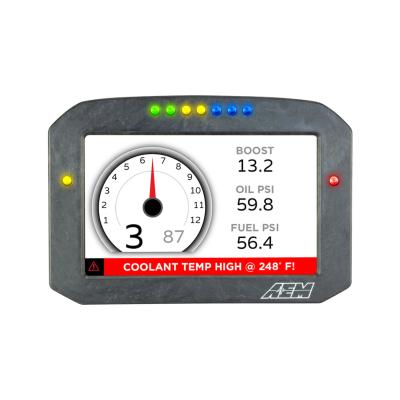 CD-7FG Carbon Flat Panel Non-Logging Display 7-inch diagonal screen, carbon fiber enclosure, GPS antenna and wiring harness included, Does Not Include Buttons (See PN 30-3610) AEM Electronics