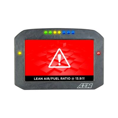 CD-7FG Carbon Flat Panel Non-Logging Display 7-inch diagonal screen, carbon fiber enclosure, GPS antenna and wiring harness included, Does Not Include Buttons (See PN 30-3610) AEM Electronics