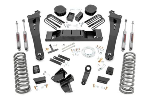 5.0 Inch Dodge Radius Arm Suspension Lift Kit (2020 Ram 3500 4WD Diesel, Air Ride, Dual Rear Wheels) Rough Country