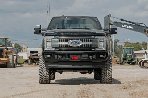 6 Inch Suspension Lift Kit Rear Overload Springs 3.5 inch Axle Diameter w/Front Drive Shaft &amp; V2 Shocks 17-19 F-250/350 4WD Diesel Rough Country