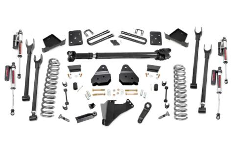 6 Inch Ford 4-Link Suspension Lift Kit 3.5 Inch Axle Diam Vertex Reservoir Shocks w/Front Drive Shaft 17-19 F-250 4WD Diesel w/o Overloads Rough Country