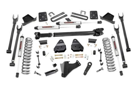 6 Inch Ford 4-Link Suspension Lift Kit w/V2 Shocks w/Front Drive Shaft 17-19 F-250/350 4WD Diesel Rough Country