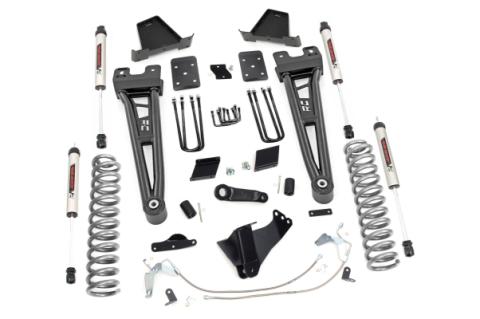6 Inch Ford Radius Arm Suspension Lift Kit No Overload Springs w/V2 Shocks 11-14 F-250 Rough Country