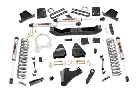 4.5 Inch Suspension Lift Kit 3.5 Inch Axle Diam w/V2 Shocks 17-19 F-250/350 4WD Diesel Rough Country