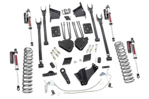 6 Inch Ford 4-Link Suspension Lift Kit Vertex Reservoir Shocks 11-14 F-250 4WD Overloads Rough Country