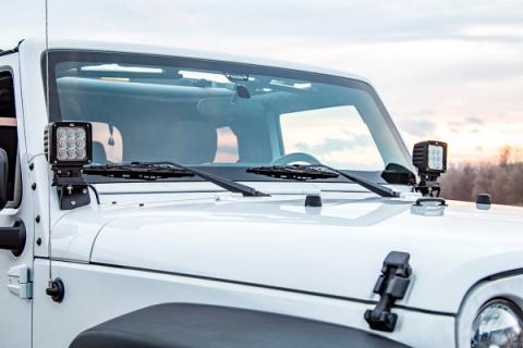 Jeep Lower Windshield Light Mounts 07-18 Wrangler JK For Rough Country 70905 Rough Country