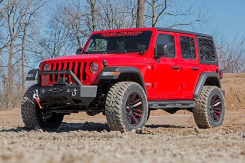 3.5 Inch Jeep Suspension Lift Kit Control Arm Drop &amp; V2 Shocks 18-20 Wrangler JL Rough Country