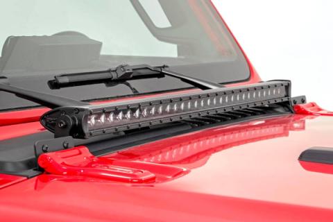 Jeep 30 Inch LED Hood Kit 18-20 Wrangler JL 20-Up Gladiator JT Black-Series Rough Country