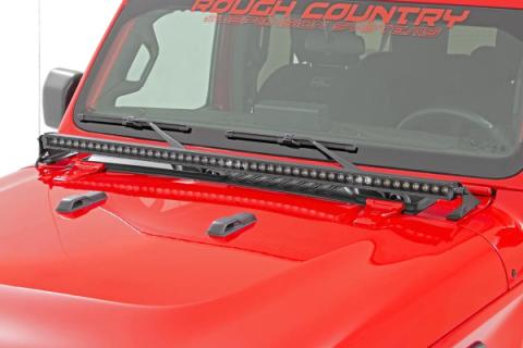 Jeep 50 Inch LED Hood Kit 18-20 Wrangler JL 20-Up Gladiator JT Black-Series Rough Country