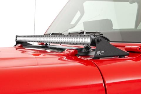 Jeep 50 Inch LED Hood Kit 18-20 Wrangler JL 20-Up Gladiator JT Black-Series Rough Country