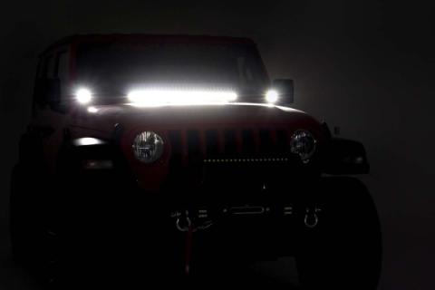 Jeep 2 Inch LED Cube Easy-Mount Kit 18-20 Wrangler JL 20-Up Gladiator-Black Series Rough Country