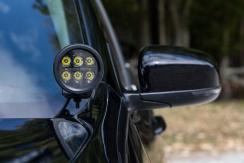 LED Light Kit Ditch Mount 2 Inch Black Pair Amber DRL Jeep KL 14-21 Rough Country