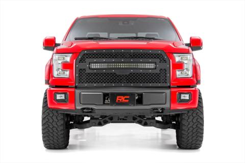 Ford Mesh Grille 30 Inch Dual Row Black Series LED w/Cool White DRL 15-17 F-150 Rough Country