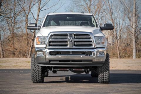 Dodge Hidden Bumper Kit w/ 20-Inch LED Light Bar Black Series w/ White DRL 03-18 Ram 2500/3500 Rough Country