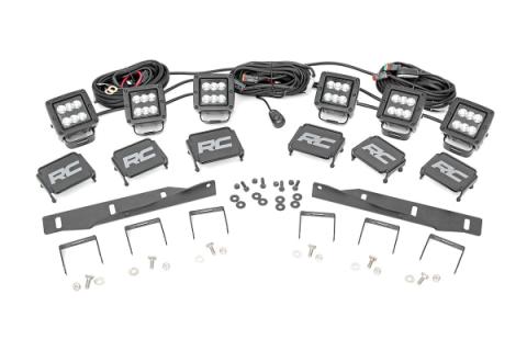Ford Triple LED Fog Light Kit Black Series 17-19 F-150 Raptor Rough Country