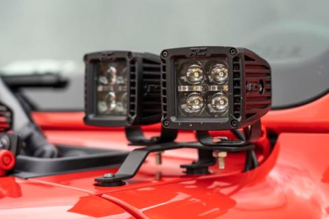 Jeep Quad LED Light Pod Kit -Black Series 18-20 JL 20-Up Gladiator Rough Country