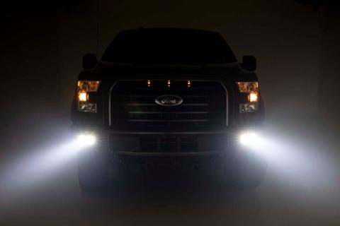 Ford LED Fog Light Kit Black Series w/ Spot Beam 15-19 F-150 Rough Country