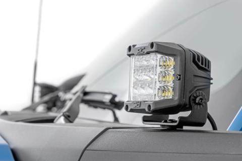 LED Light Ditch Mount 2 Inch Black Series Pair Flood Pattern 21-Up Ford Bronco Rough Country