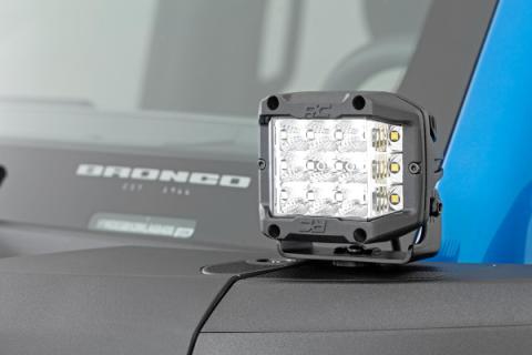 LED Light Ditch Mount 2 Inch Black Series Pair White DRL 21-Up Ford Bronco Rough Country